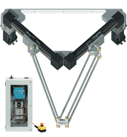 Robot Delta a 2 Assi, Premontato, con Unità di Controllo, Diametro Spazio di Lavoro 700 mm