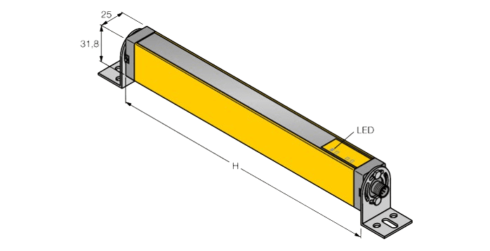 Personal protection light curtain - transmitter/receiver pair