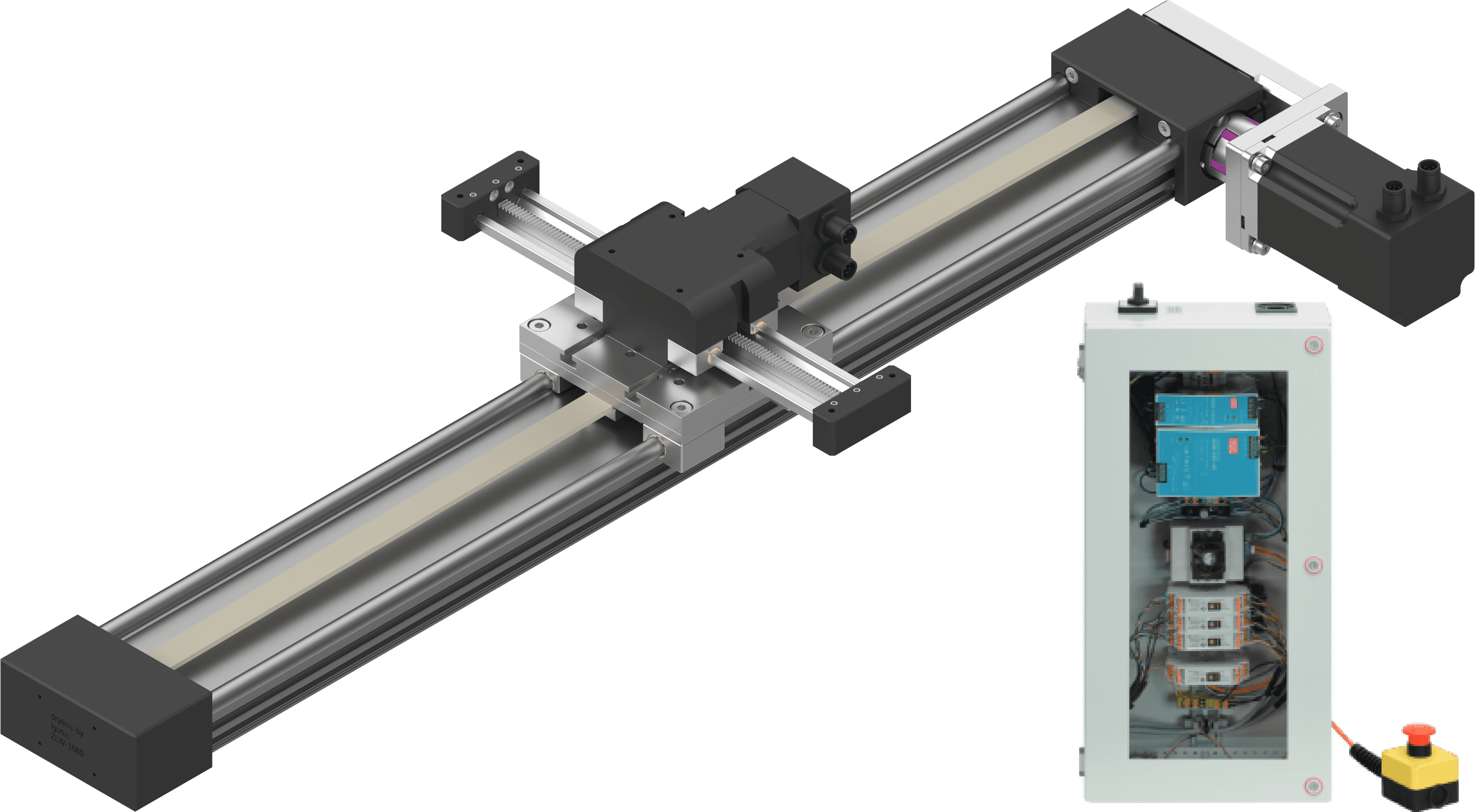 Robot 2 assi X-Z - Motori passo-passo con Encoder, Spazio di lavoro 500x150 mm