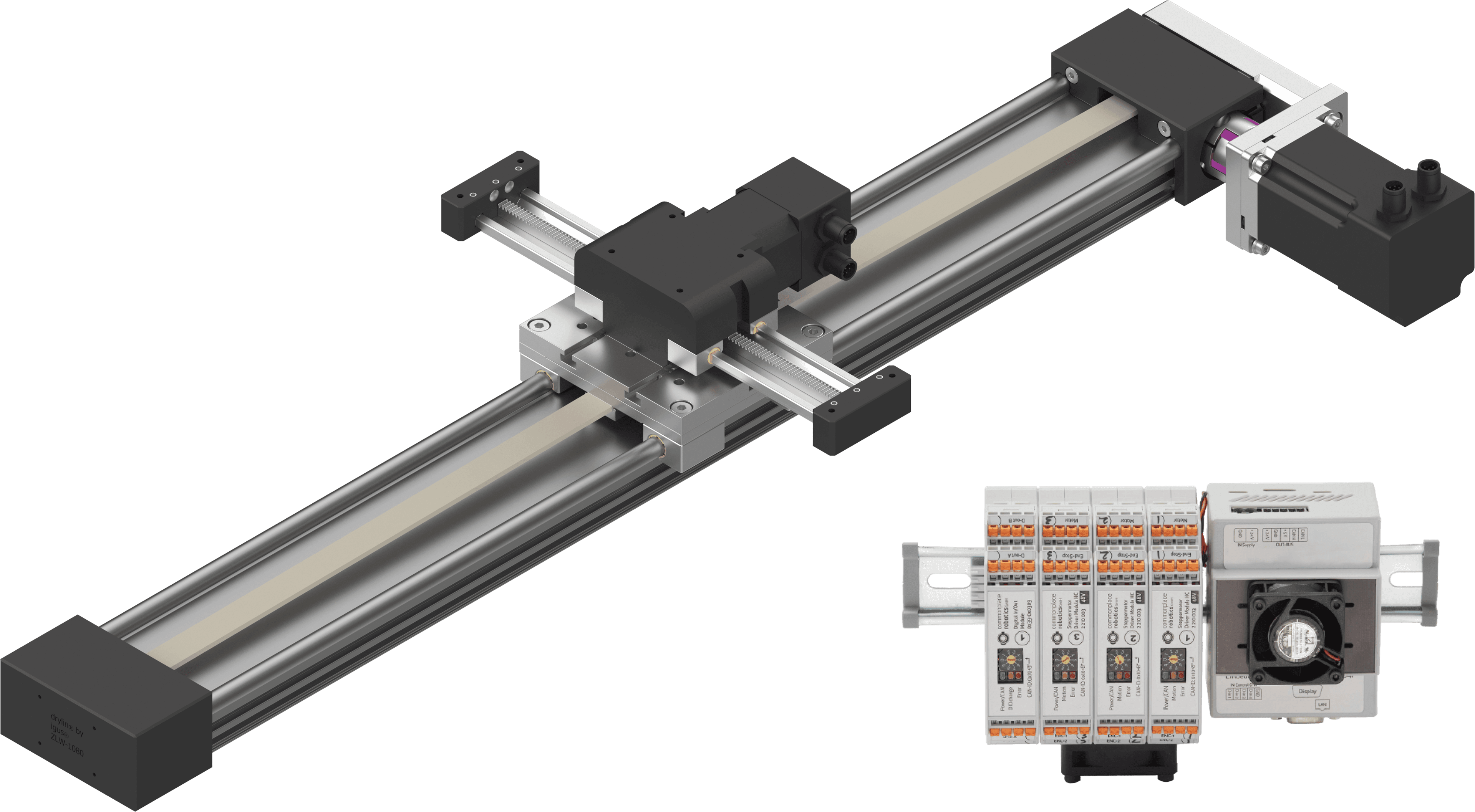 Robot 2 assi X-Z - Motori passo-passo con Encoder, Spazio di lavoro 500x150 mm