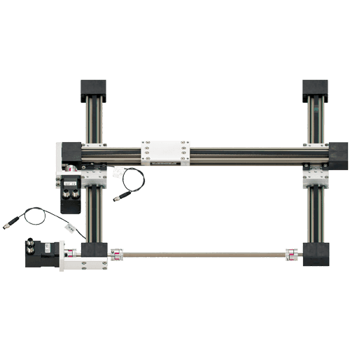 Robot 2 assi X-Y - Motori passo-passo con trefoli senza encoder, spazio di lavoro 300x300 mm