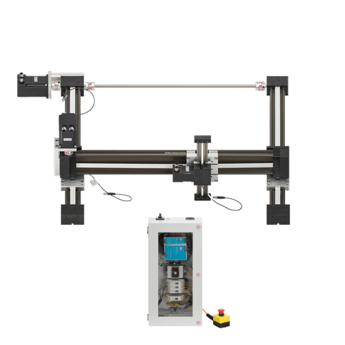Robot 3 assi X-Y-Z - Motori passo-passo con encoder, spazio di lavoro 500x500x100 mm