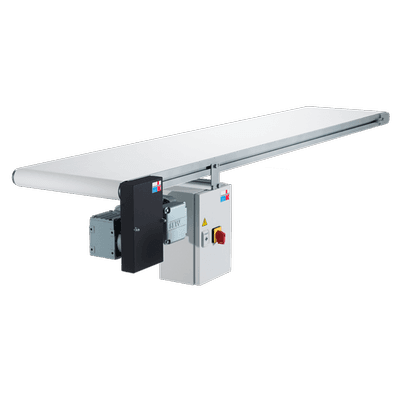 Nastro trasportatore GUF-P 2000 con 250 W per pezzi di peso medio, opzionale con controllo